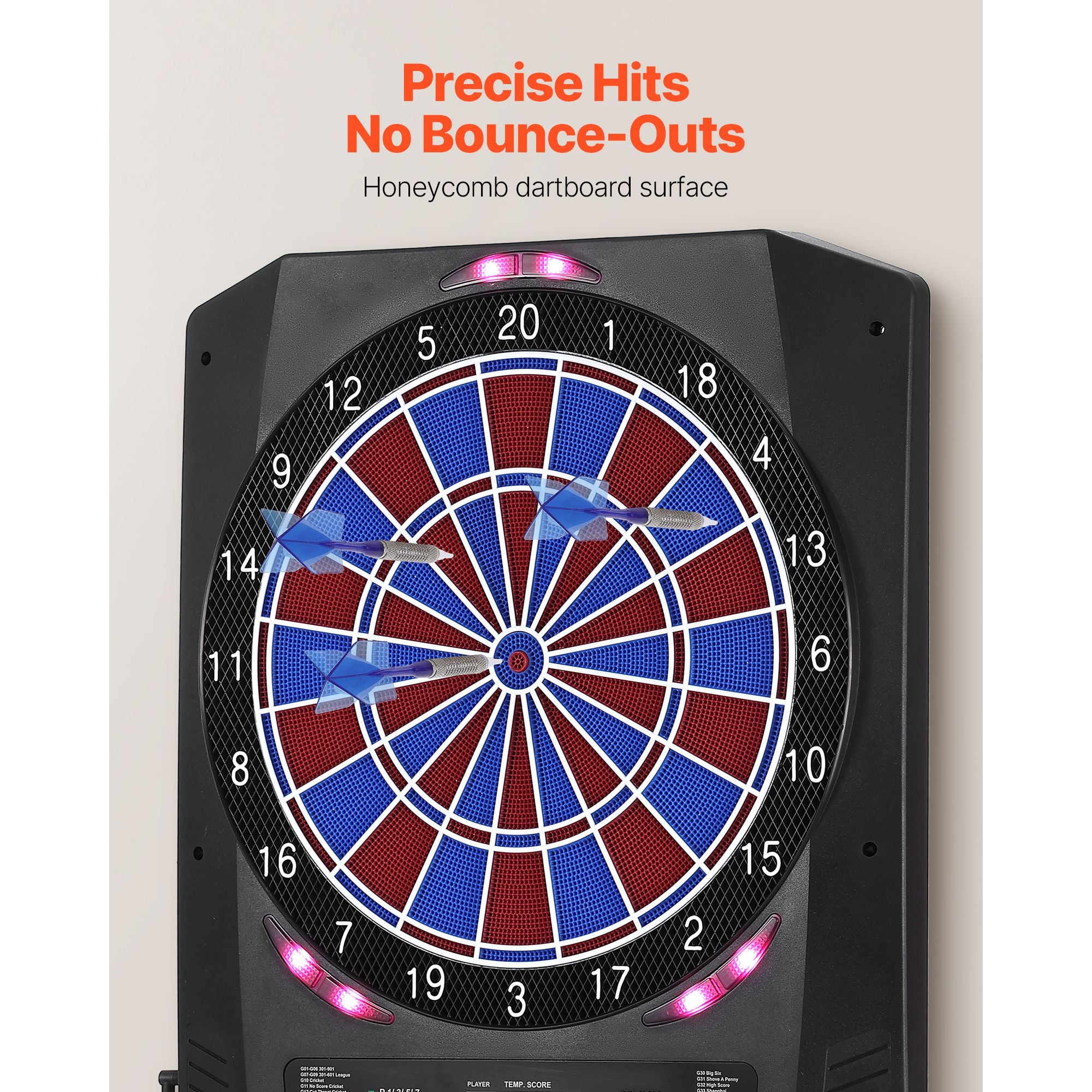 Electronic Dart Board 45 Games 474 Variations LED Score Display 8 Player