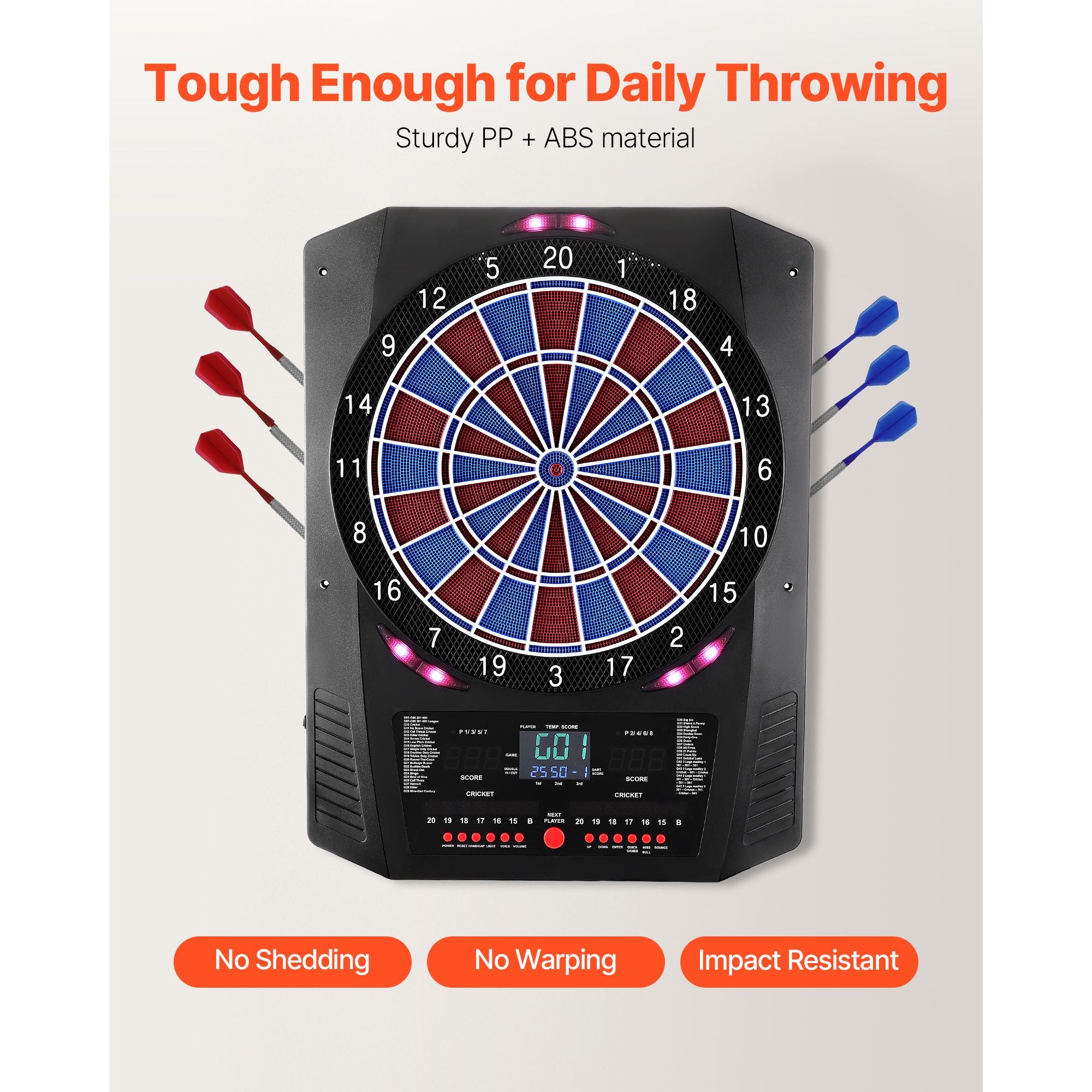 Electronic Dart Board 45 Games 474 Variations LED Score Display 8 Player
