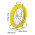 Fish Tape Fiberglass, 150 m, 7.9 mm, Duct Rodder Fishtape Wire Puller, Cable Running Rod with Steel Reel Stand, 3 Pulling Heads, Fishing Tools for Walls and Electrical Conduit, Non-Conductive