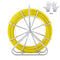 Fish Tape Fiberglass, 129.5 m, 6.35 mm, Duct Rodder Fishtape Wire Puller, Cable Running Rod with Steel Reel Stand, 3 Pulling Heads, Fishing Tools for Walls and Electrical Conduit, Non-Conductive