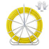Fish Tape Fiberglass, 129.5 m, 6.35 mm, Duct Rodder Fishtape Wire Puller, Cable Running Rod with Steel Reel Stand, 3 Pulling Heads, Fishing Tools for Walls and Electrical Conduit, Non-Conductive
