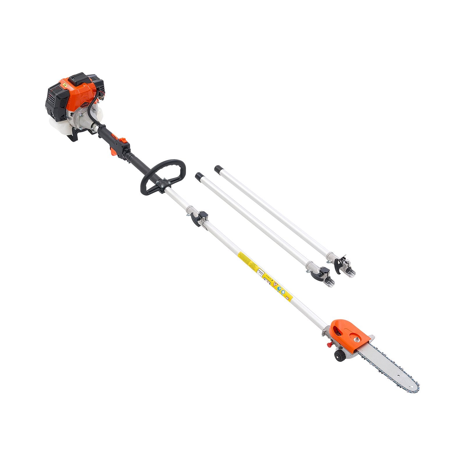 Gas Pole Saw, 43CC 2 Stroke Gas Powered Pole Saws with 25.4 cm Cutting Bar, Cordless Tree Trimmer with Rotatable Head, 2.1 to 3.6 m Extendable, Powerful Chainsaw for Tree Trimming Pruning