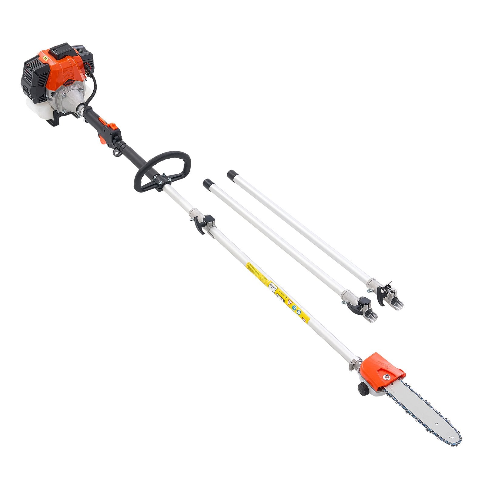 Gas Pole Saw, 33CC 2 Stroke Gas Powered Pole Saws with 20.3 cm Cutting Bar, Cordless Tree Trimmer with 850ml Fuel Tank, 2.08 to 3.58 m  Extendable, Powerful Chainsaw for Tree Trimming Pruning