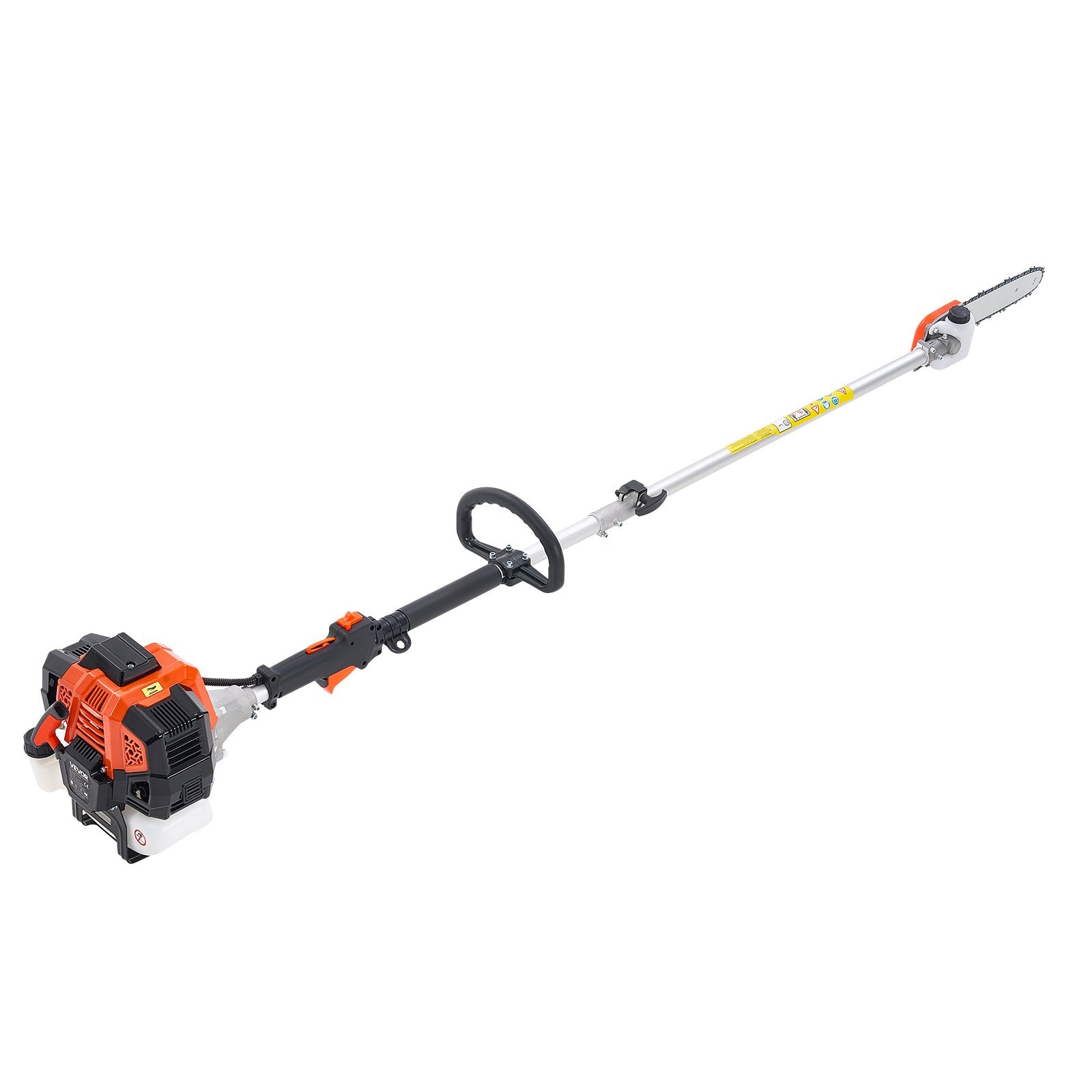 Gas Pole Saw, 33CC 2 Stroke Gas Powered Pole Saws with 20.3 cm Cutting Bar, Cordless Tree Trimmer with 850ml Fuel Tank, 2.08 to 3.58 m  Extendable, Powerful Chainsaw for Tree Trimming Pruning