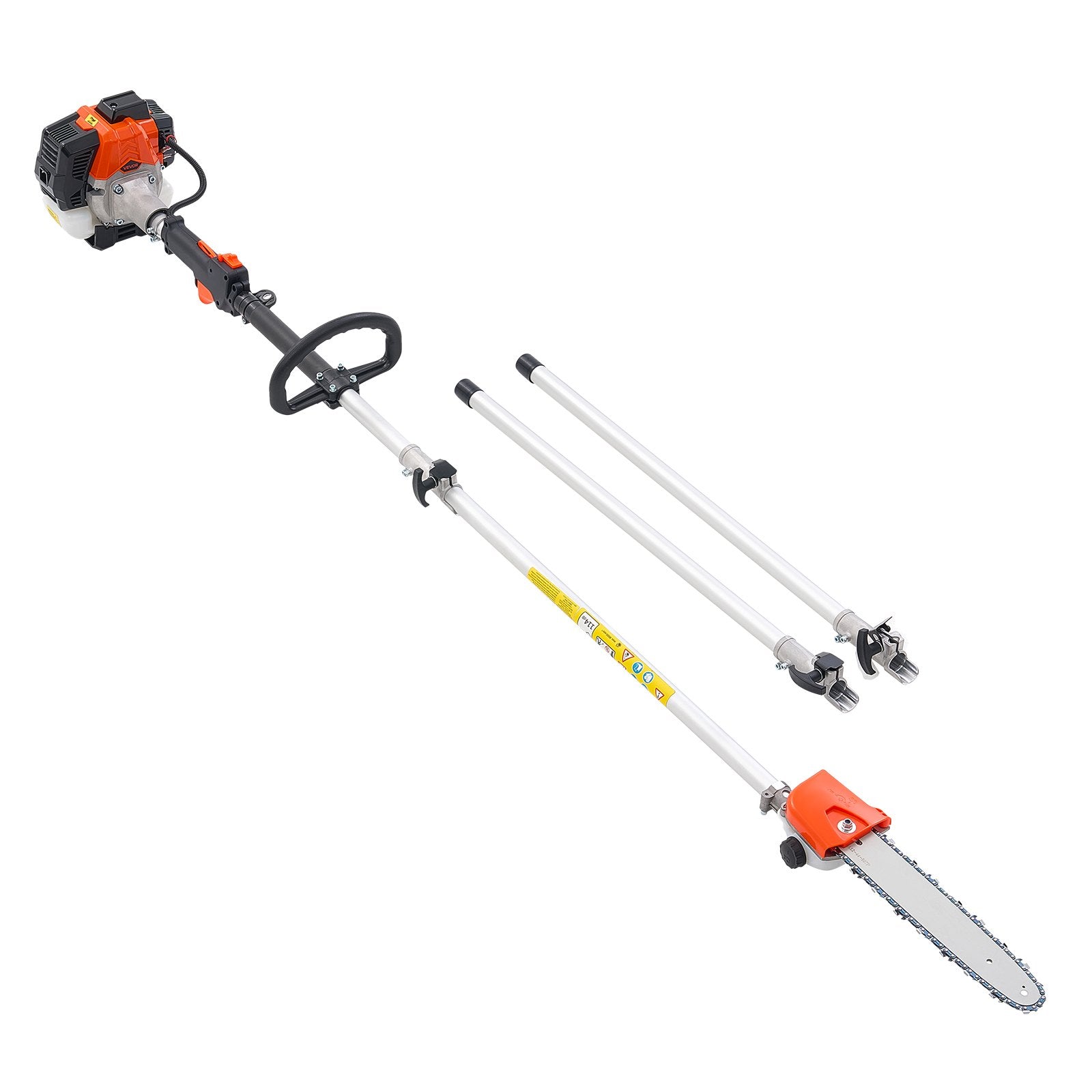 Gas Pole Saw, 25CC 2 Stroke Gas Powered Pole Saws with 30.5 cm Cutting Bar, Cordless Tree Trimmer with 650ml Fuel Tank, 2.12 to 3.62 m Extendable, Powerful Chainsaw for Tree Trimming Pruning