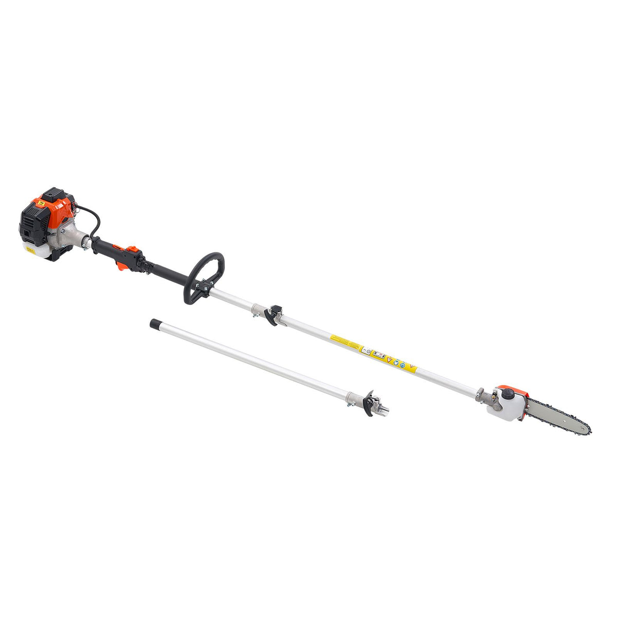 Gas Pole Saw, 25CC 2 Stroke Gas Powered Pole Saws with 20.3 cm Cutting Bar, Cordless Tree Trimmer with 650ml Fuel Tank, 2 to 2.74 m Extendable, Powerful Chainsaw for Tree Trimming Pruning