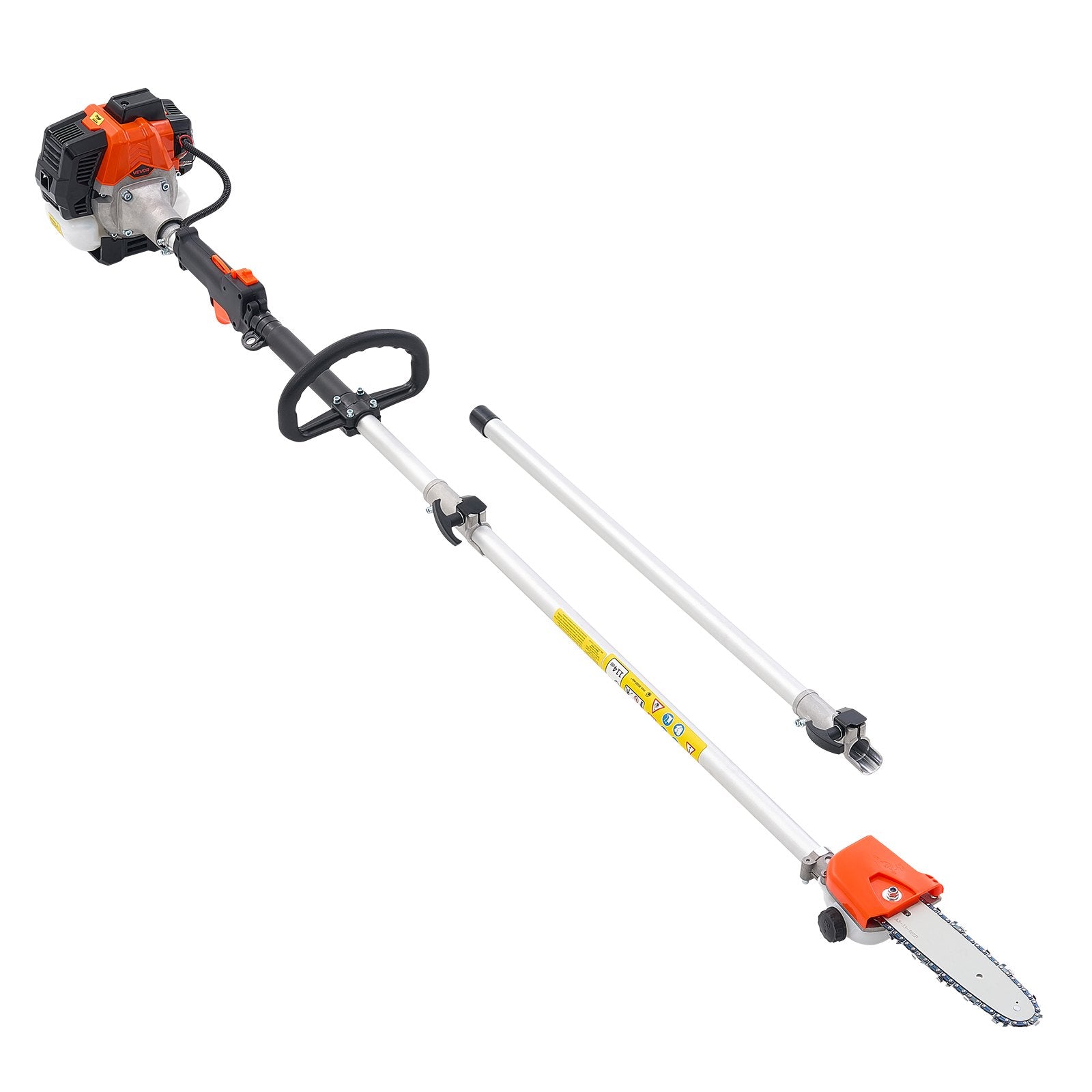 Gas Pole Saw, 25CC 2 Stroke Gas Powered Pole Saws with 20.3 cm Cutting Bar, Cordless Tree Trimmer with 650ml Fuel Tank, 2 to 2.74 m Extendable, Powerful Chainsaw for Tree Trimming Pruning