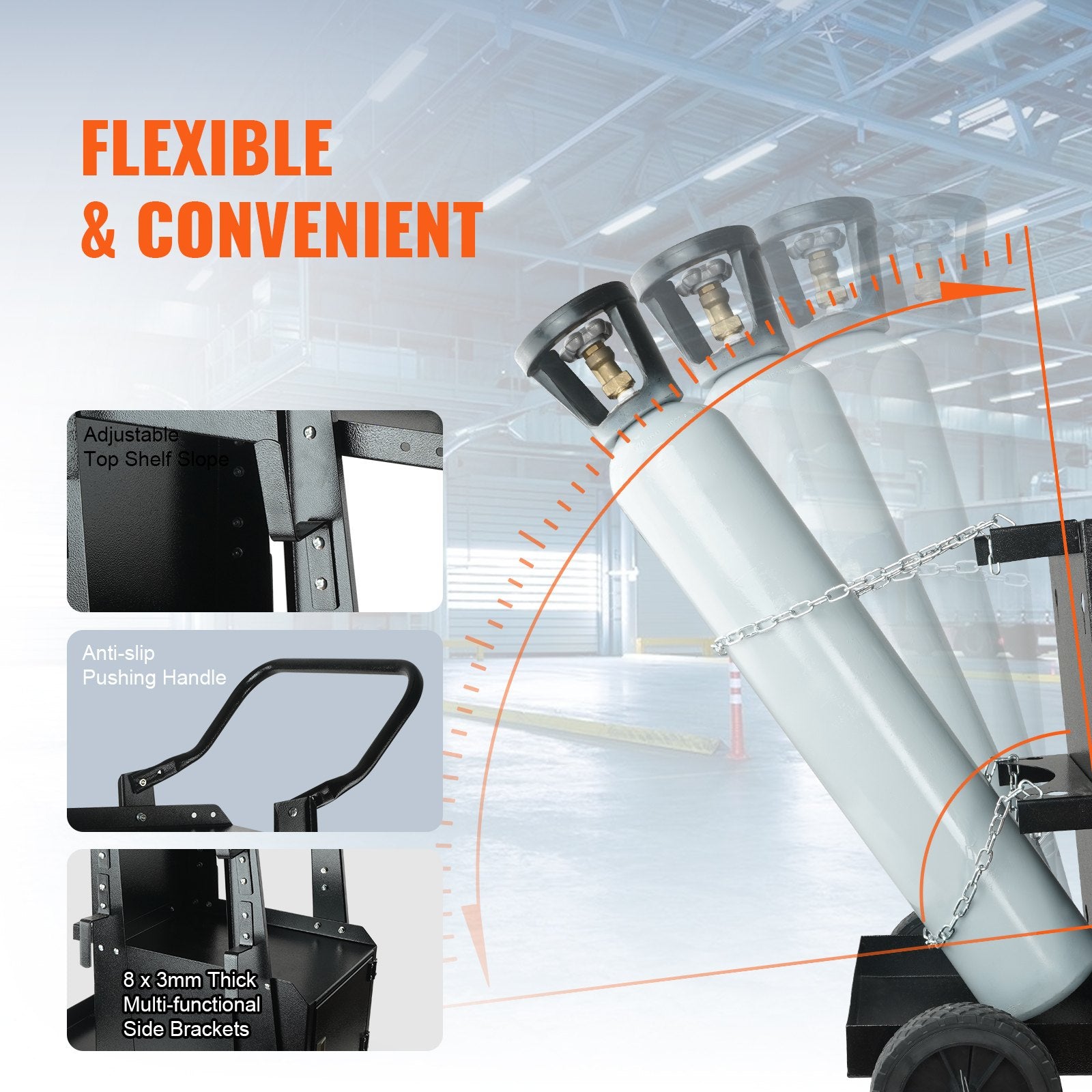 Welding Cart, 2-Tier Heavy Duty Welder Cart with Anti-Theft Lockable Cabinet, 265LBS Weight Capacity, 360° Swivel Wheels, Tank Storage Safety Chains, Welding Cabinet for TIG, ARC, Plasma Cutter