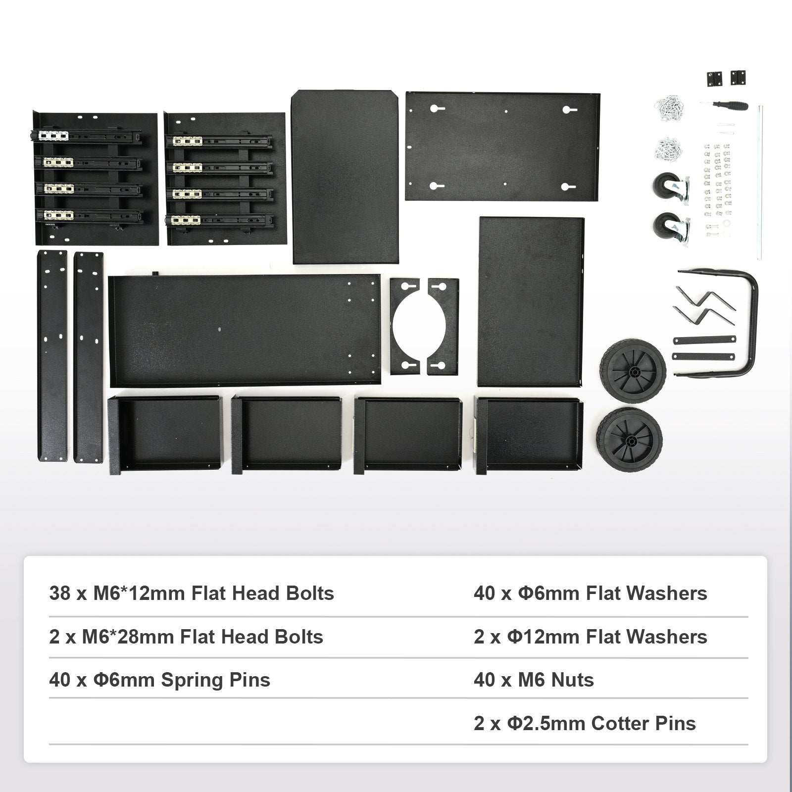 Welding Cart, 2-Tier 4 Drawers Welder Cart with 265 LBS Weight Capacity, Swivel Wheels, Tank Storage Safety Chains, Heavy Duty Rolling MIG Welder Cart for Mig Welder and Plasma Cutter
