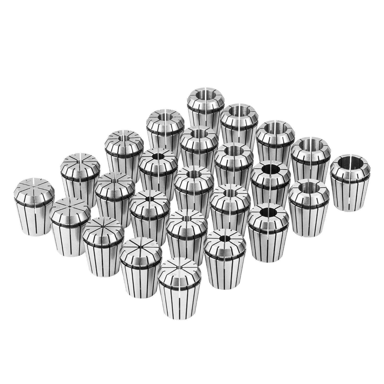 25 pcs ER32 Collet Set, 1/16''-13/16'', ER32 Spring Collet Chuck Set, 0.0006"/15 μm TIR Lathe Chuck Tool with 25 Labeled Storage Boxes, for CNC Engraving Machine Milling Lathe Tool Drill Press