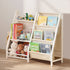 3-Tier Kids Bookshelf, Toy Storage Organizer for Toddler, Book Shelf for Kids Rooms with Sling Book Rack and Storage Bag, Kids Storage Book Shelves for Kids Room, Playroom, Kindergarten, Nursery