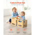 Montessori Toddler Table & Chair Set Adjustable Wooden Weaning Furniture