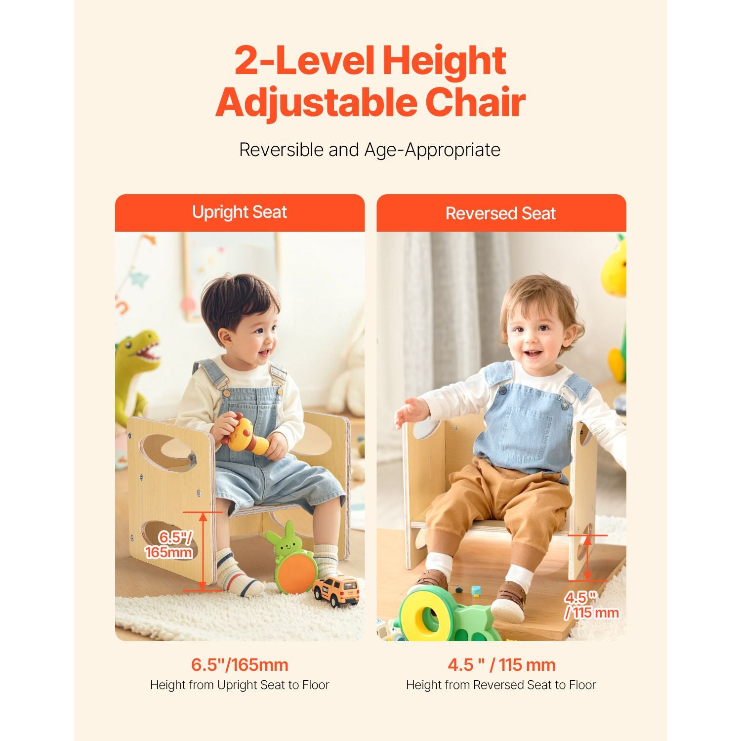 Montessori Toddler Table & Chair Set Adjustable Wooden Weaning Furniture