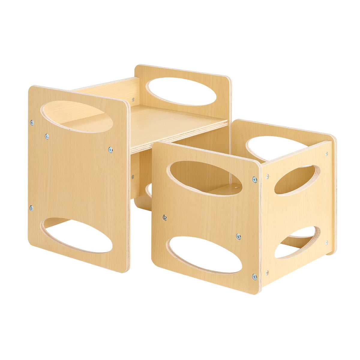 Montessori Toddler Table & Chair Set Adjustable Wooden Weaning Furniture
