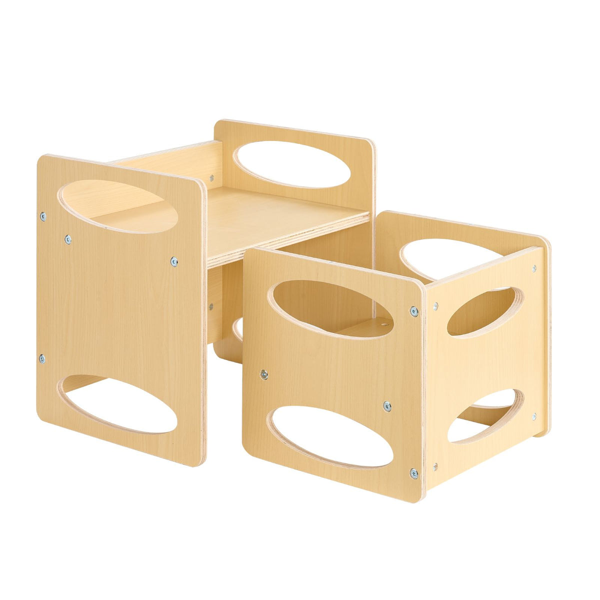 Montessori Toddler Table & Chair Set Adjustable Wooden Weaning Furniture