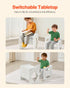 Montessori Weaning Table and Chair Set, Wooden Toddler Table and Chair Set for Aged 1-5, Adjustable Height Kids Montessori Chair and Activity Table, Ideal for Reading, Eating, Playing - White