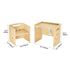 Montessori Weaning Table and Chair Set, 3 In 1 Wooden Toddler Table and Chairs with Chalkboard, Adjustable Height Montessori Table for Ages 1-5, Ideal for Drawing, Reading, Eating - Natural