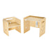 Montessori Weaning Table and Chair Set, 3 In 1 Wooden Toddler Table and Chairs with Chalkboard, Adjustable Height Montessori Table for Ages 1-5, Ideal for Drawing, Reading, Eating - Natural