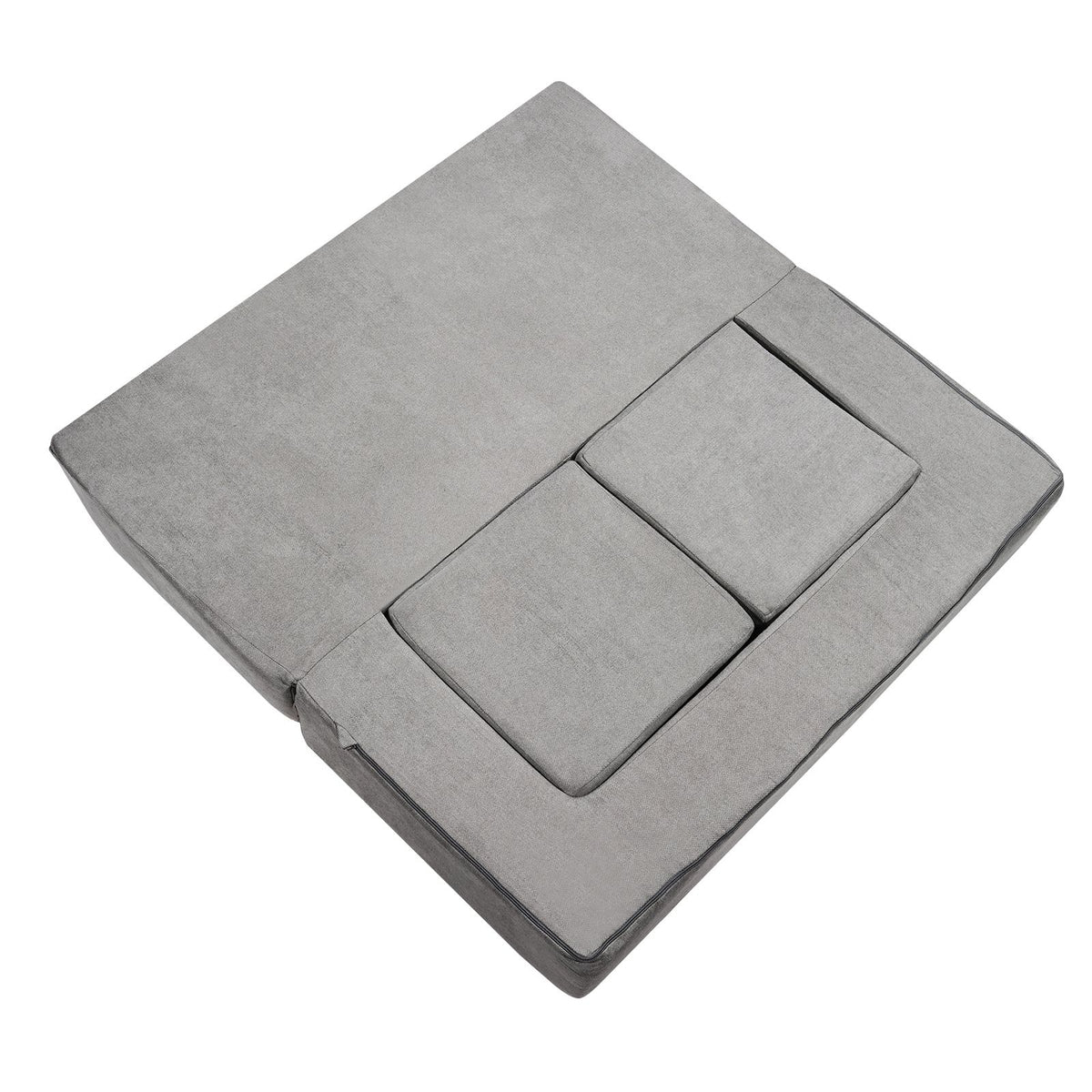 Kids Modular Play Couch 4 Piece Foam Sectional Toddler Sofa Washable Dark Grey