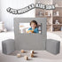 Kids Modular Play Couch 4 Piece Foam Sectional Toddler Sofa Washable Dark Grey