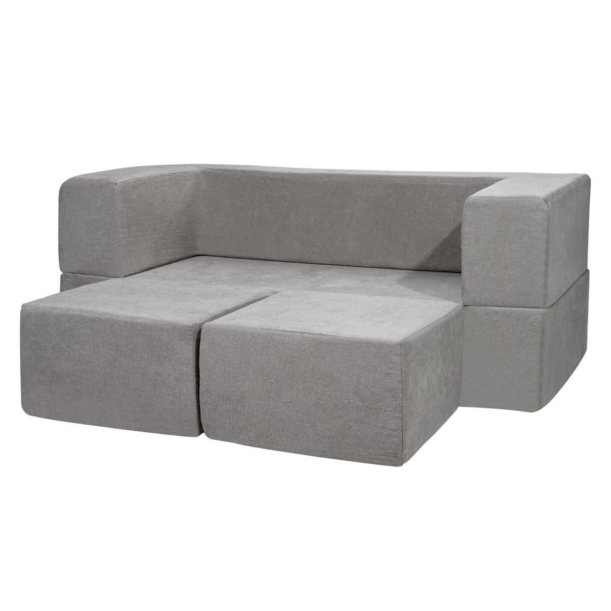 Kids Modular Play Couch 4 Piece Foam Sectional Toddler Sofa Washable Dark Grey