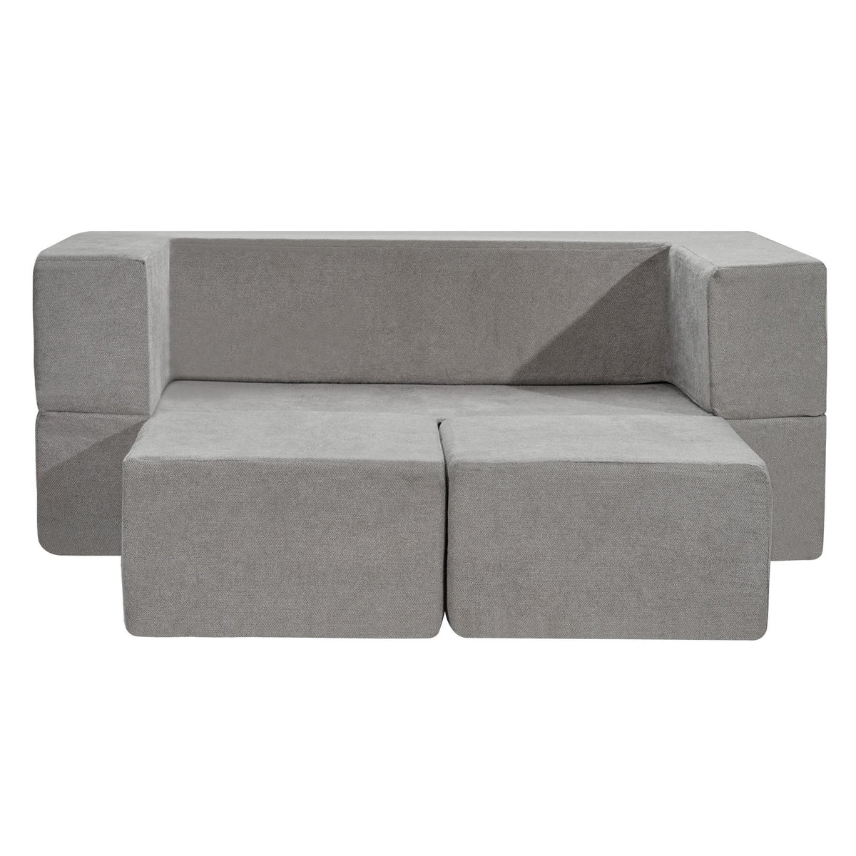 Kids Modular Play Couch 4 Piece Foam Sectional Toddler Sofa Washable Dark Grey