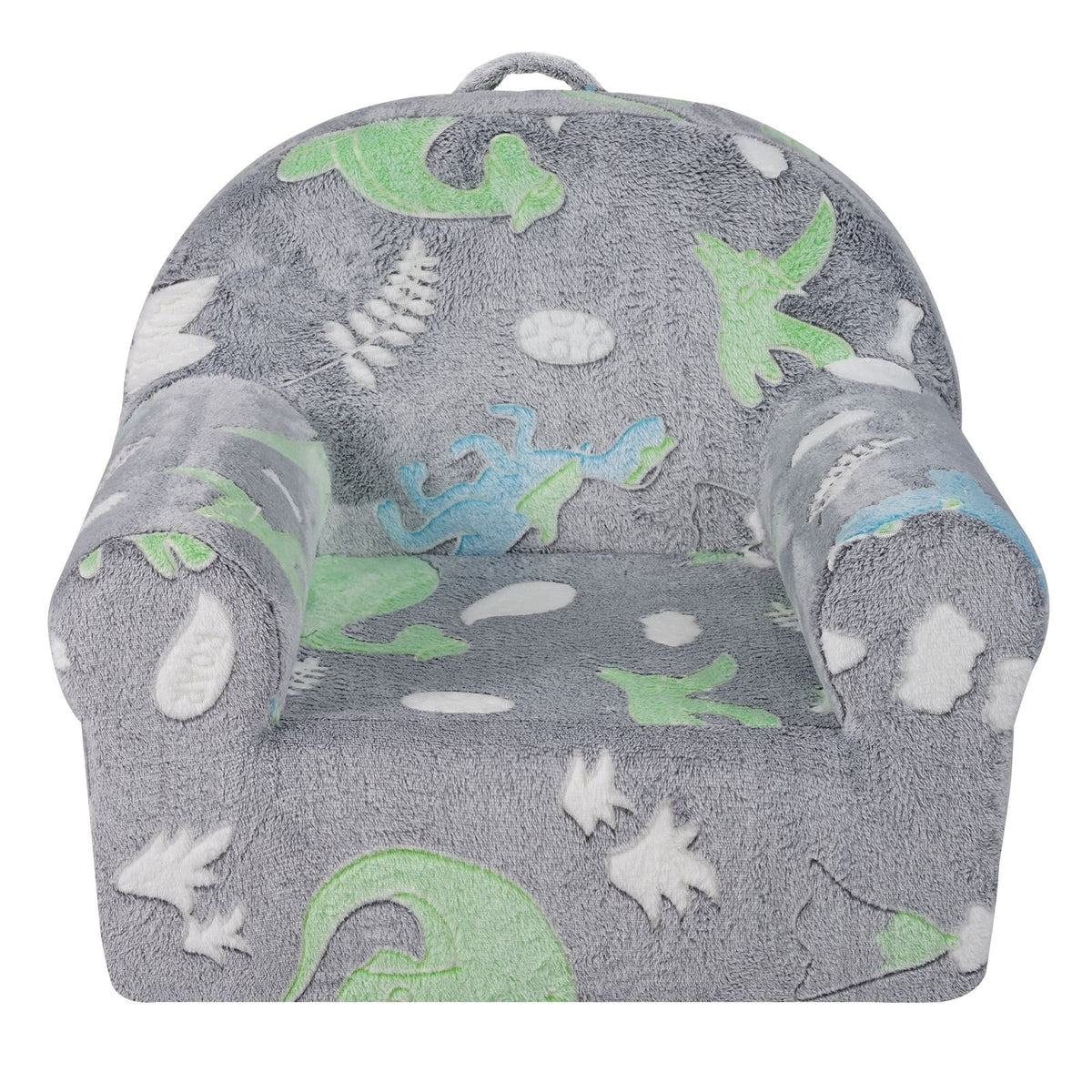 Glow in the Dark Toddler Chair Plush Kids Sofa Washable Playroom Armchair Grey