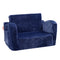 VEVOR Baby Chair Foldable 2-in-1 Comfy Baby Lounger Couch Kids Sofa Blue