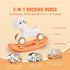 3 in 1 Rocking Horse for Toddlers 1-3 Years, Baby Rocking Horse with Detachable Balance Board and 4 Smooth Wheels, Support up to 80 lbs HDPE Material Kids Ride on Toy, Swinging, Orange
