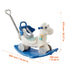 4-in-1 Toddler Rocking Horse Ride On Toy Blue with Push Handle Wheels 80lbs
