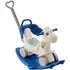 4-in-1 Toddler Rocking Horse Ride On Toy Blue with Push Handle Wheels 80lbs