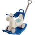 4-in-1 Toddler Rocking Horse Ride On Toy Blue with Push Handle Wheels 80lbs