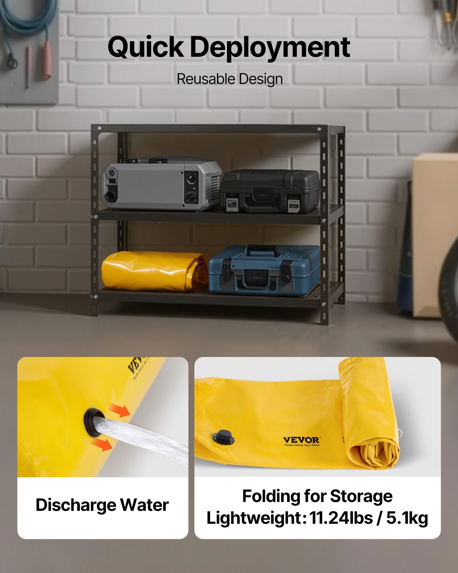 Flood Barrier Hydro Barrier 12' Length x 12