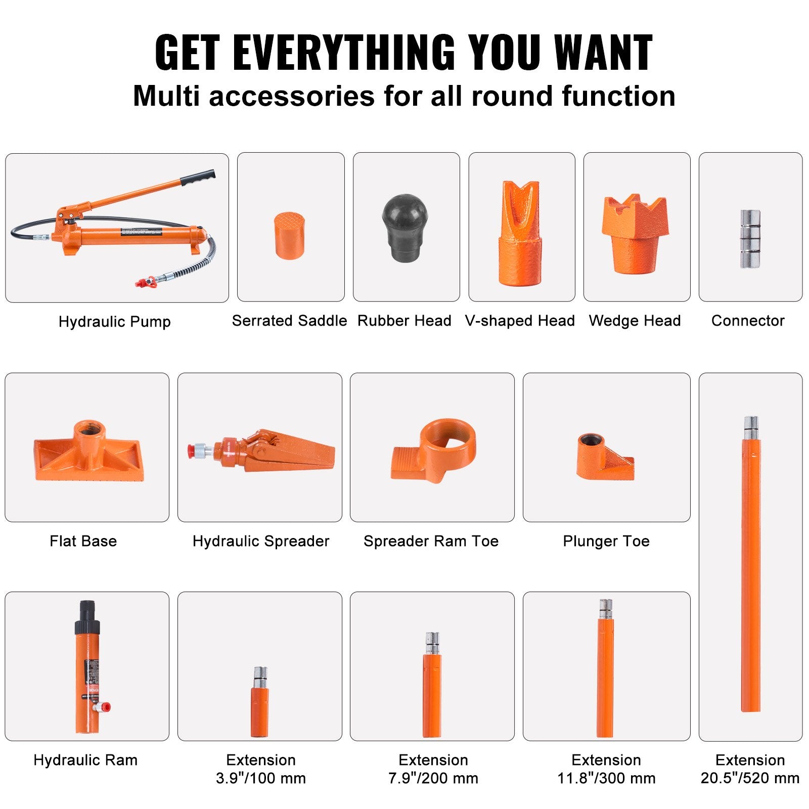 12 Ton Hydraulic Jack Air Pump Lift Ram Body Frame Porta Power Repair Kits