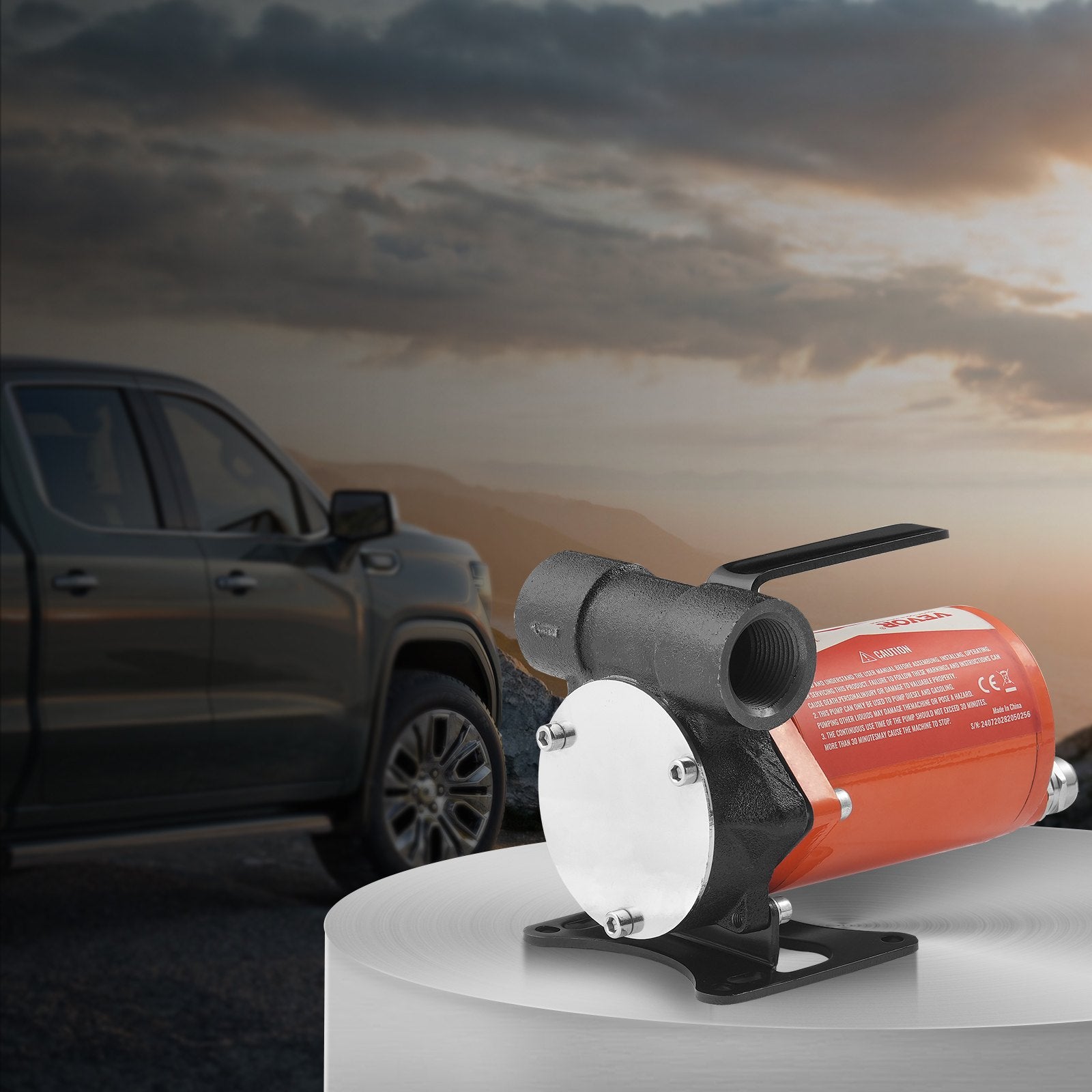 Fuel Transfer Pump 12V 8 GPM 1/6 HP Diesel Pump with Auto Fuel Nozzle