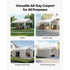 Carport Car Canopy 12x20FT Heavy Duty Car Shelter with Sidewalls Grey