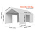 Carport Car Canopy 12x20FT Heavy Duty Car Shelter with Sidewalls Grey