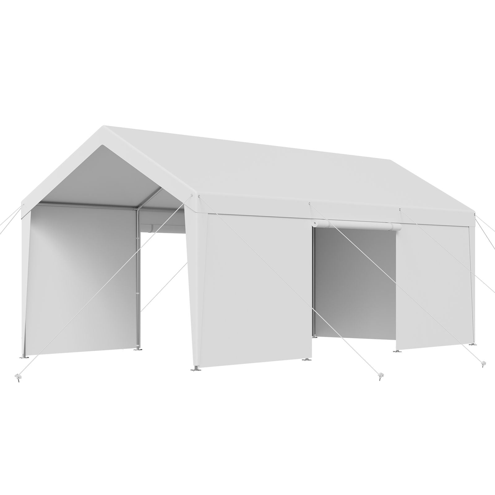 Carport Car Canopy 12x20FT Heavy Duty Car Shelter with Sidewalls Grey