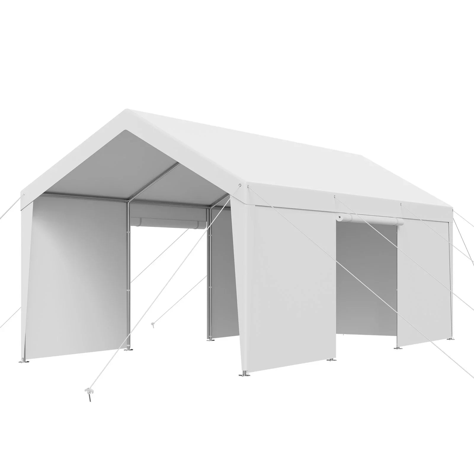 Carport Car Canopy 12x20FT Heavy Duty Car Shelter with Sidewalls Grey