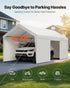 Carport Car Canopy 12x20FT Heavy Duty Car Shelter with Sidewalls Grey