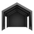 Carport Car Canopy 12x20FT Heavy Duty Car Shelter with Sidewalls White