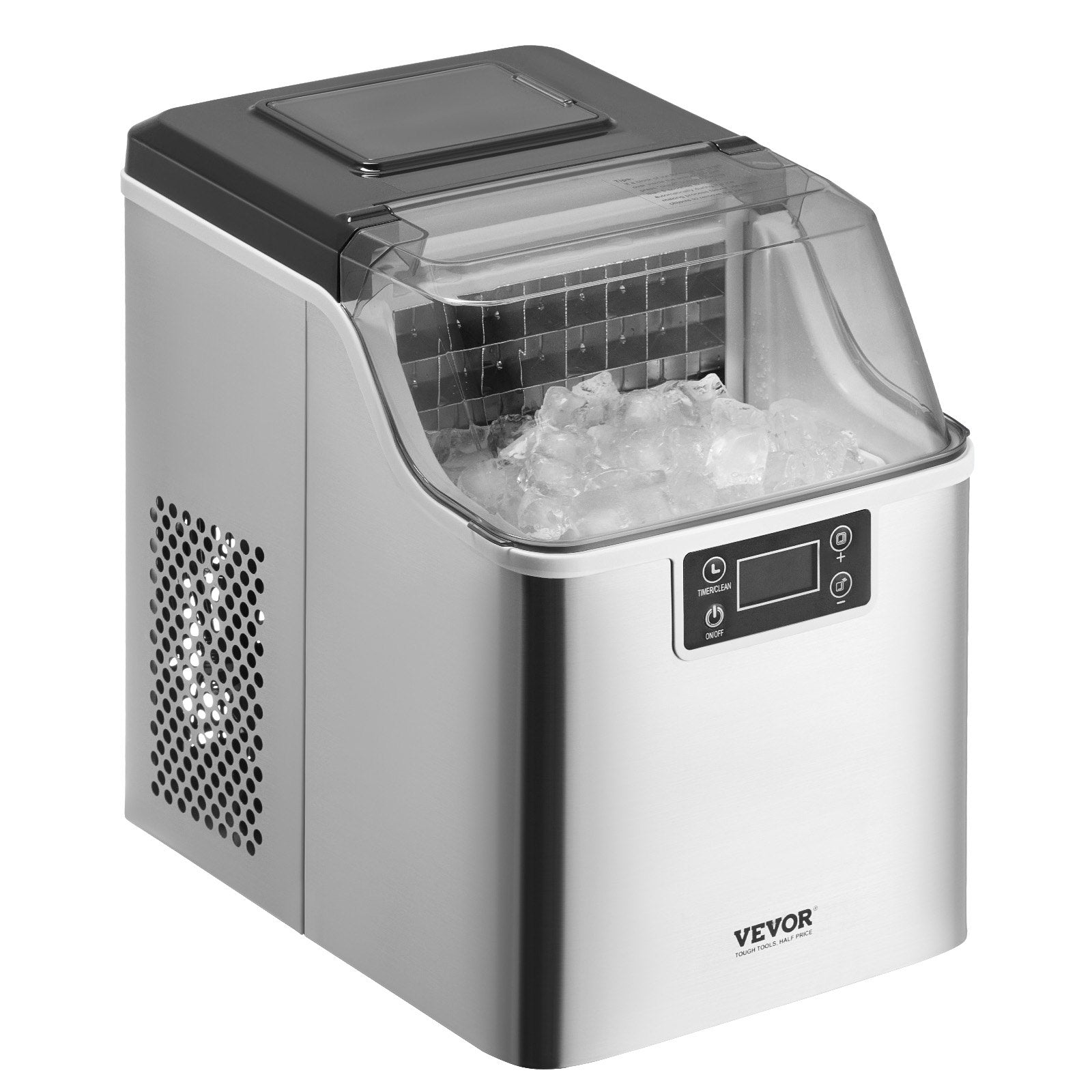 Portable Countertop Ice Maker 45Lbs/24H Self-Cleaning with Scoop Basket