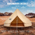 Canvas Bell Tent 3m/9.8ft 4-Season Canvas Tent for Camping with Stove Jack