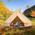 Canvas Bell Tent 3m/9.8ft 4-Season Canvas Tent for Camping with Stove Jack