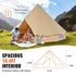 Canvas Bell Tent 5m/16.4ft 4-Season Camping Yurt Tent with Stove Jack