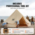 Canvas Bell Tent 5m/16.4ft 4-Season Camping Yurt Tent with Stove Jack