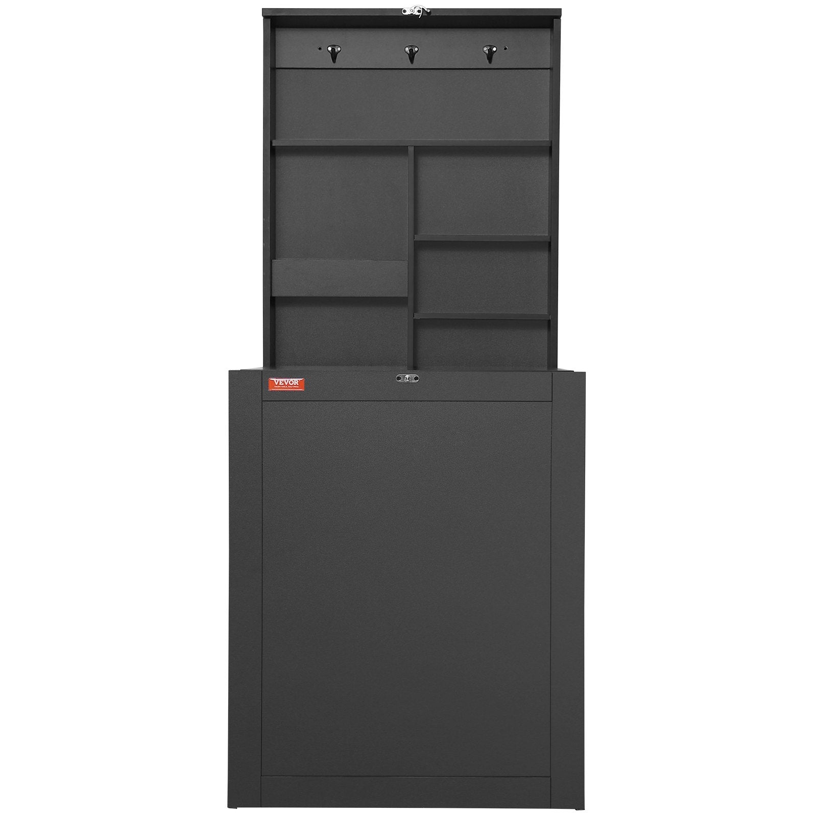 Wall Mounted Desk, Fold out Convertible Desk, Multi-Function Folding Wall Table with Chalkboard for Home Office, Space Saving Computer Desk with Storage Area