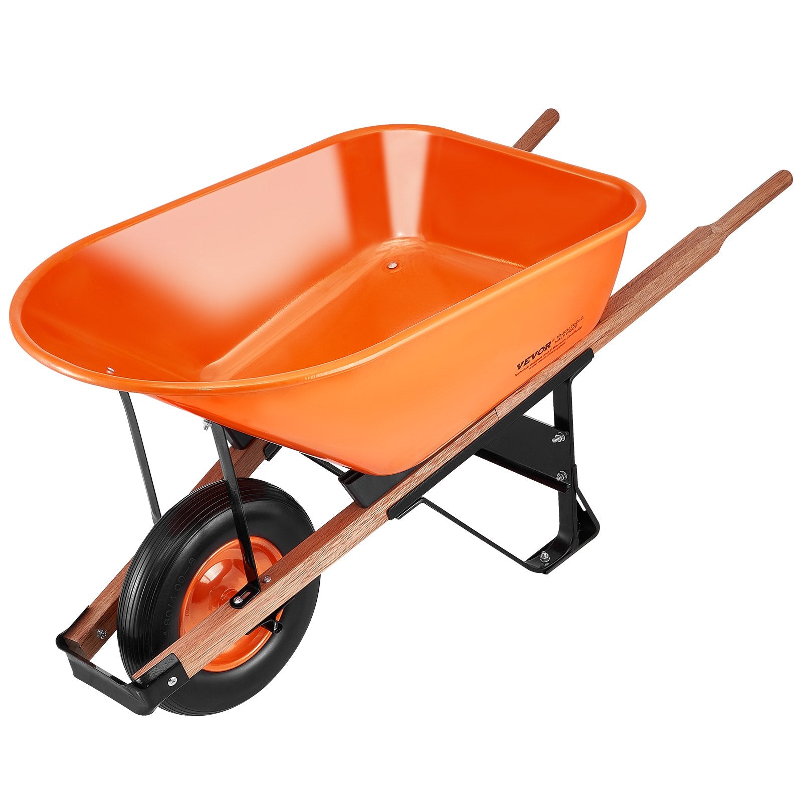 Wheelbarrow Cart One Wheel 6 Cu Ft Garden Dump Cart 330 lbs Utility Cart