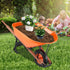 Wheelbarrow Cart One Wheel 6 Cu Ft Garden Dump Cart 330 lbs Utility Cart