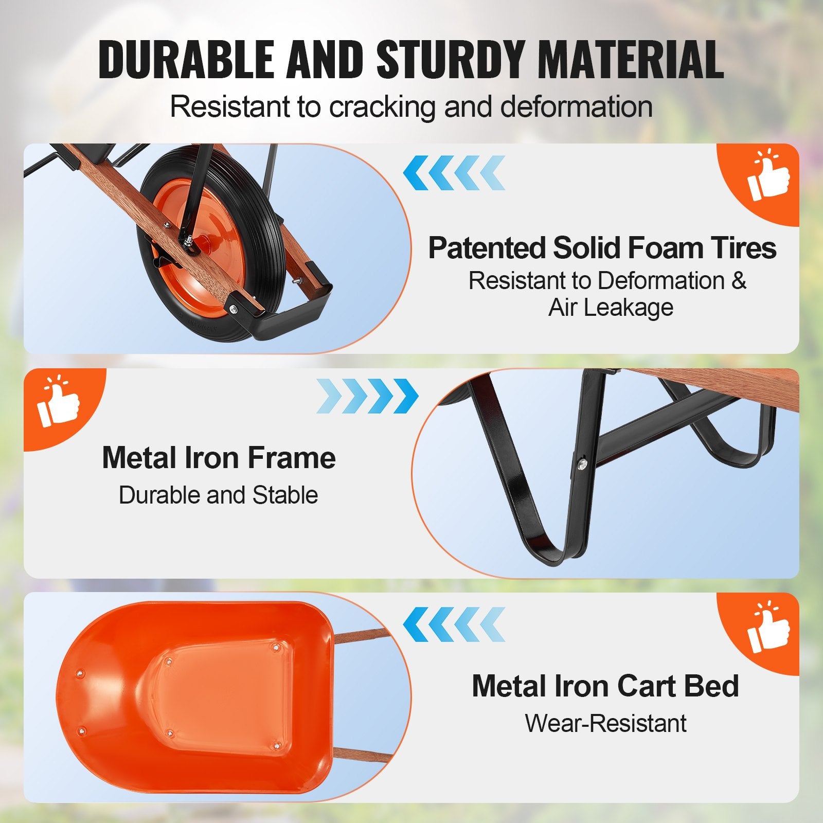 Wheelbarrow Cart One Wheel Garden Dump Cart 330 lbs Yard Utility Cart